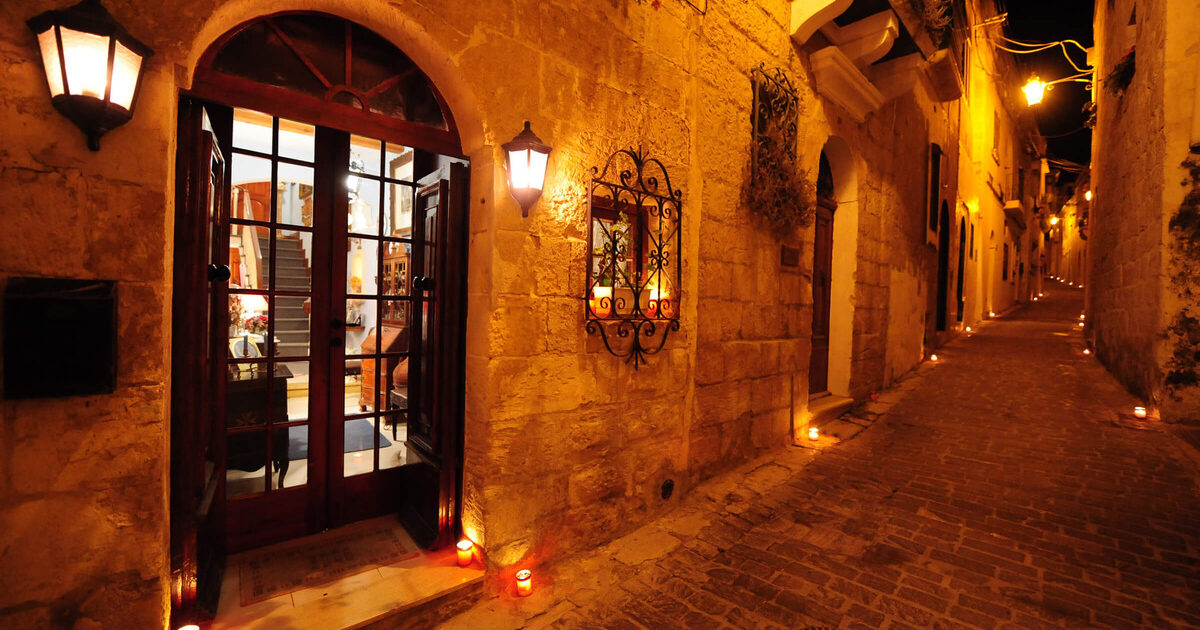 Gozo village at night